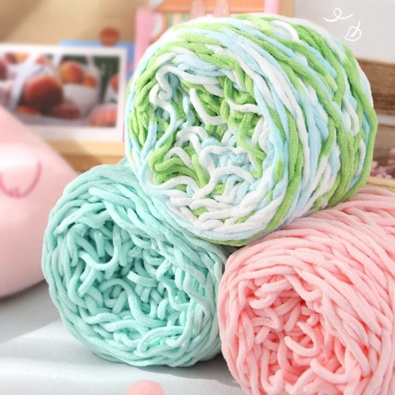 180g Thick Chunky Chenille Ice Yarn Solid Gradient Plush Thread for Blanket Scarf Hat Doll DIY Crochet Knitting Craft Supplies view 6