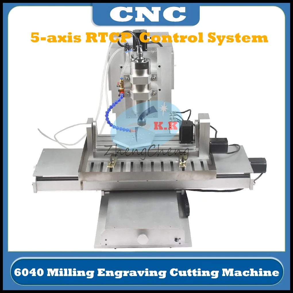 2023 CNC 5 Axis 6040 Network Port Router Metal Milling Engraving Cutting Machine 220V/110V Rotary Table Cyclmotion Control Card