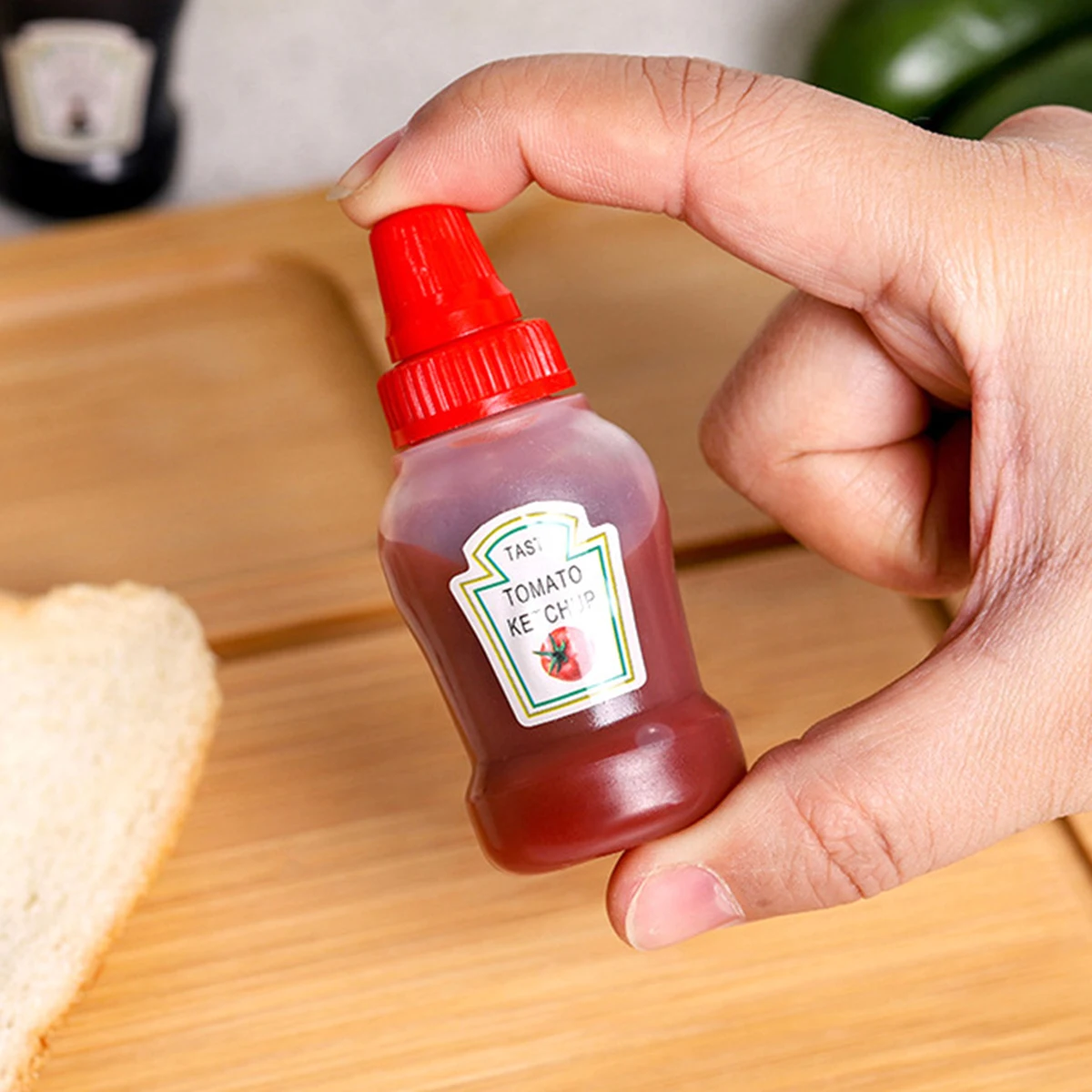 4/12 قطعة زجاجة صلصة الطماطم الصغيرة، 23 مل زجاجة ضغط التوابل، زجاجة حاوية بلاستيكية محمولة، مناسبة للبالغين والمكاتب #2
