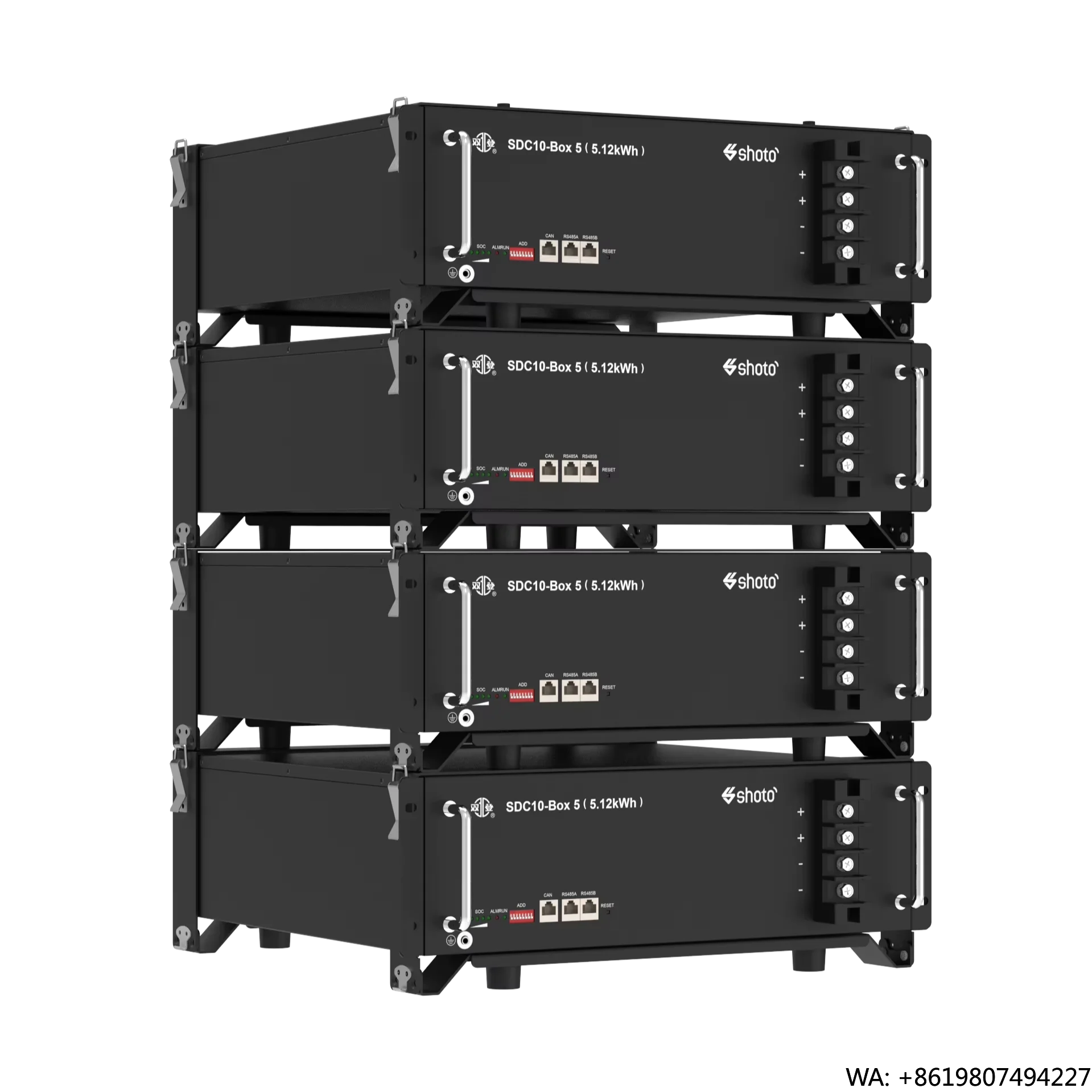 LiFePO4 Split Home Energy Storage Battery 15kWh 51.2V CAN Communication IP54 Protection Hybrid Grid Compatible Portable
