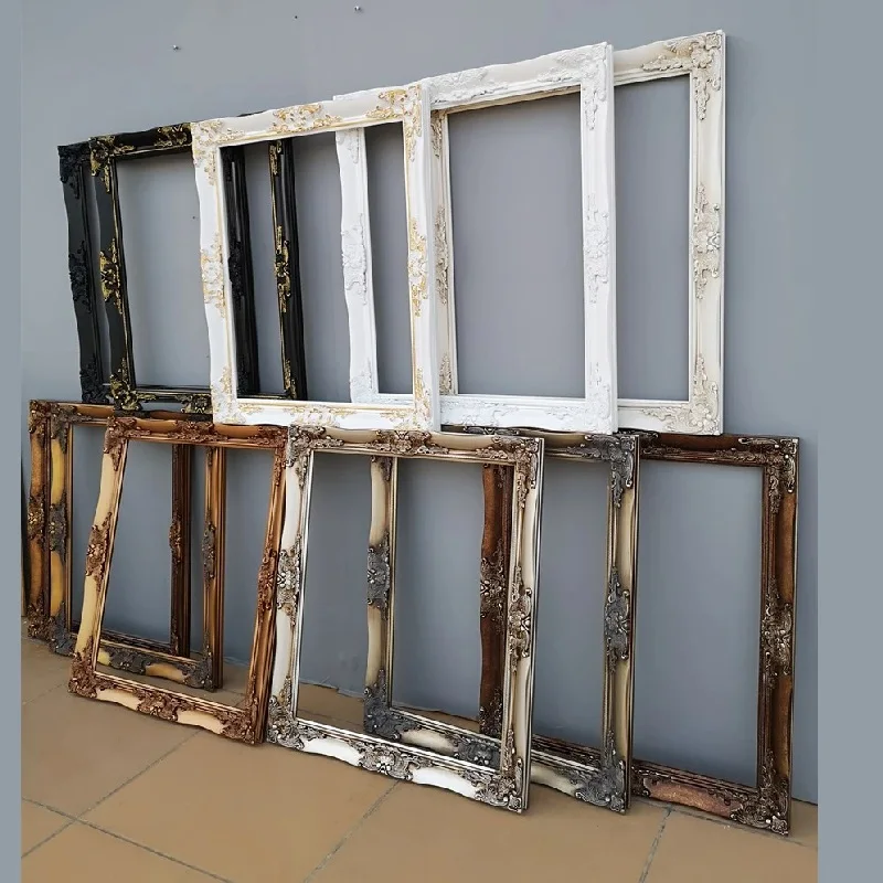 Customized Size Accepted Vintage Decoration Wood Picture Mirror Frame
