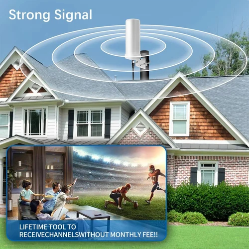 Imagen 2 del producto Antena de TV Digital para exteriores de 600 millas, antena Digital ABS HDTV, señal resistente al desgaste, antena de TV amplificada para techo, poste de utilidad RV