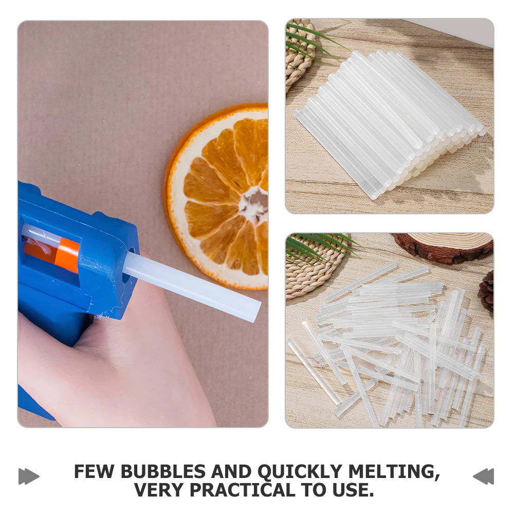 

100pcs Hot Melt Glue Sticks Core Strong Adhesive Rods Crafting Melting Clear Black Low Bubbles Safe for Home Decor