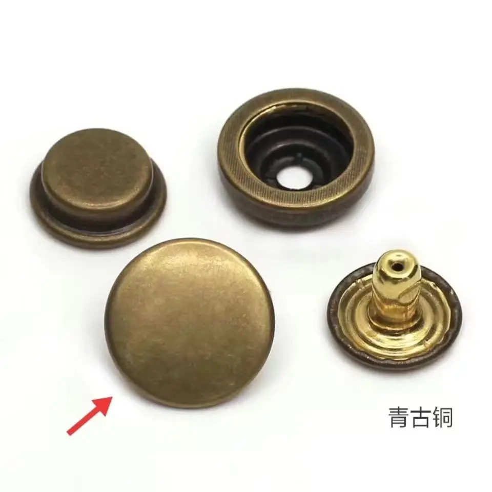 10 Sets Metal Buttons Leather Snap Fasteners 12mm 503 15mm 501 Round Color Button No Sewing for Clothes