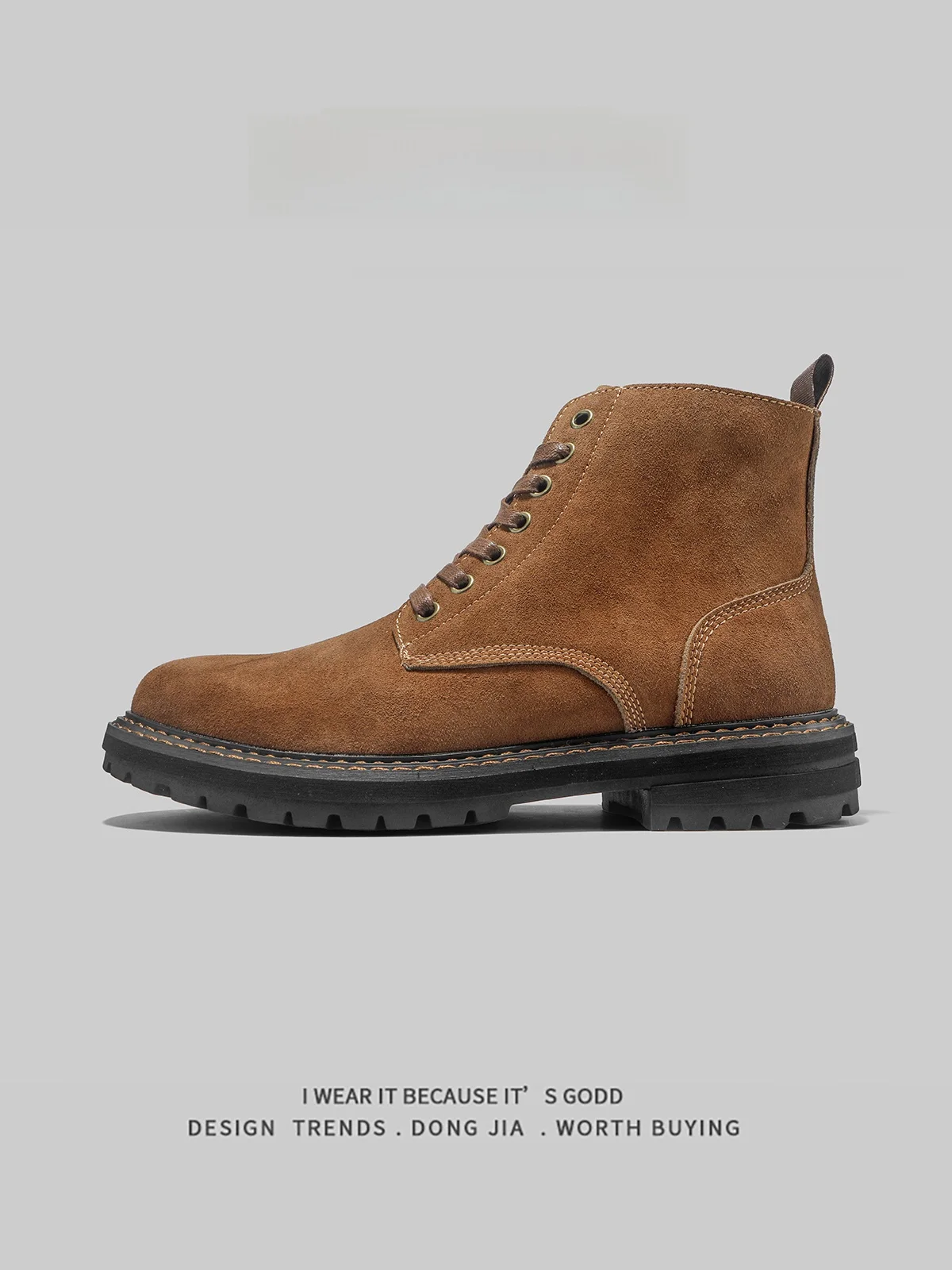 

Ретро-ботинки мужские рабочие из телячьей кожи, винтажные, осенне-весенние, износостойкие, с резиновой подошвой