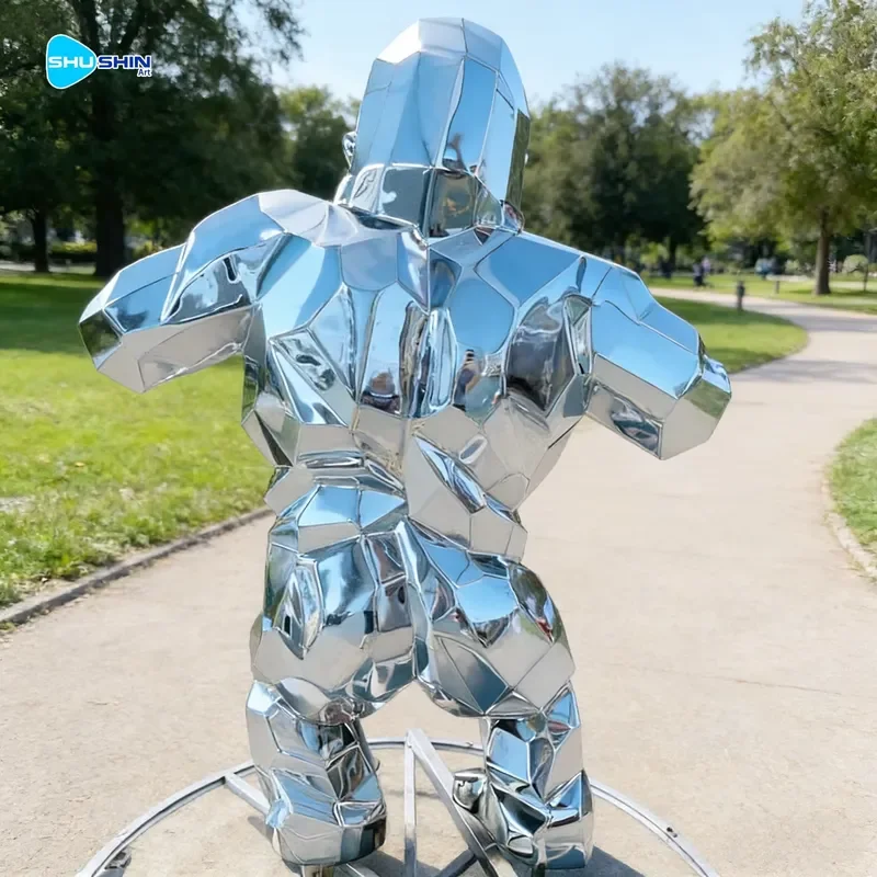 Custom Large Gorilla Statue Electroplated Resin Animal Sculpture for Park and Garden Decoration