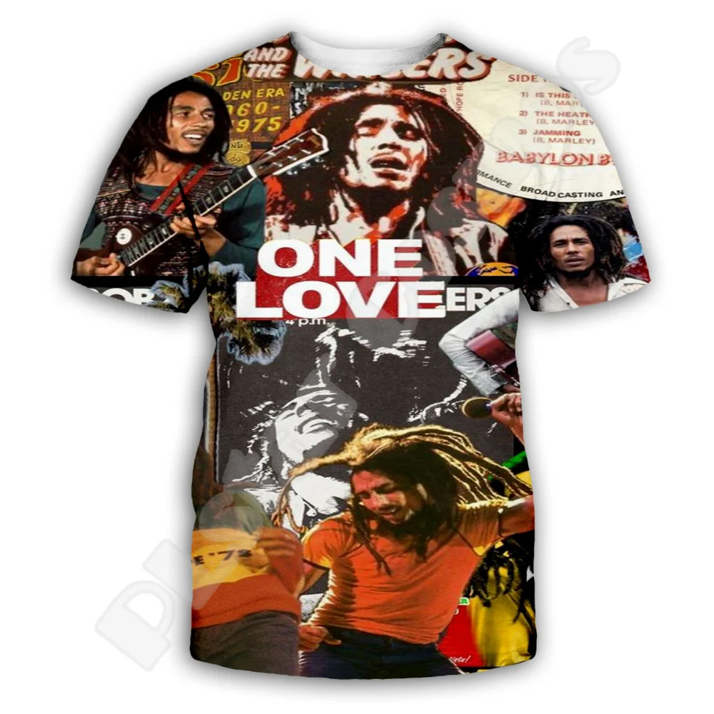 NewFashion Bob Marley Reggae Musician Lion Culture Tribal Tattoo Retro Vintage 3DPrint Summer Harajuku Short Sleeves T-Shirts X2