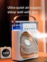 Portable 3 in 1 Fan AIr Conditioner Household Small Air Cooler LED Night Lights Humidifier Air Adjustment Home Fans Dropshipping