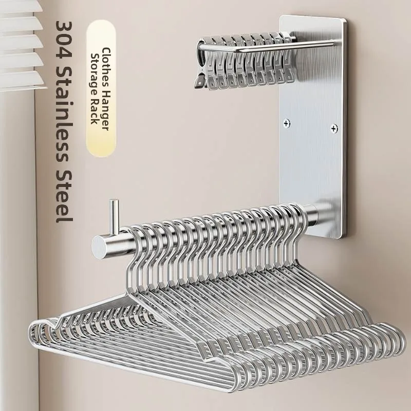 

Настенный многоярусный органайзер для хранения одежды из нержавеющей стали, креативный дизайн, для балкона, для футболок