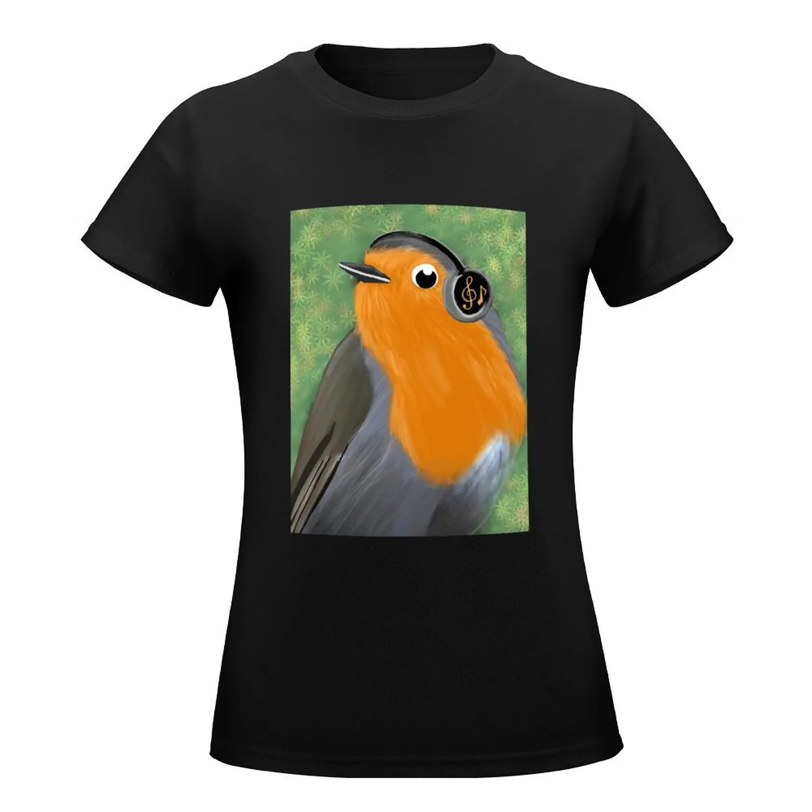 Robin with headphones T-Shirt hippie clothes Aesthetic clothing ariat shirts for Women