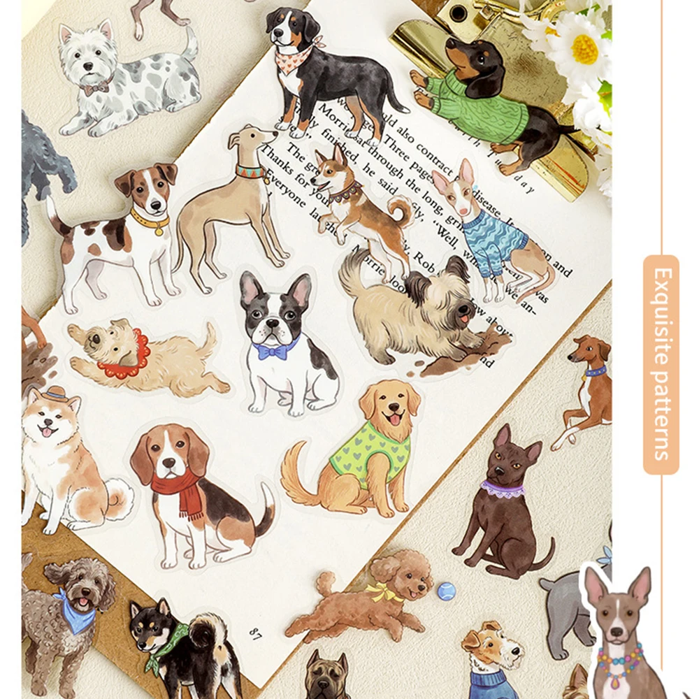 100pcs/set Cute Czrtoon Pets Cats Tin Box Glitter Film Die-cutting Sticker Book Diy Handmade Scrapbook Aesthetic Stationery