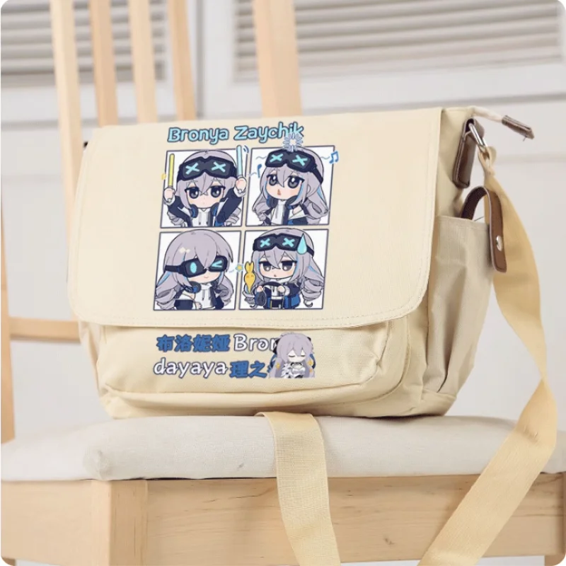 Anime Honkai: Star Rail Bronya Zaychik torba kartonowa dla nastolatków w modzie rozrywkowej torba typu Messenger studencki Crossbody B179