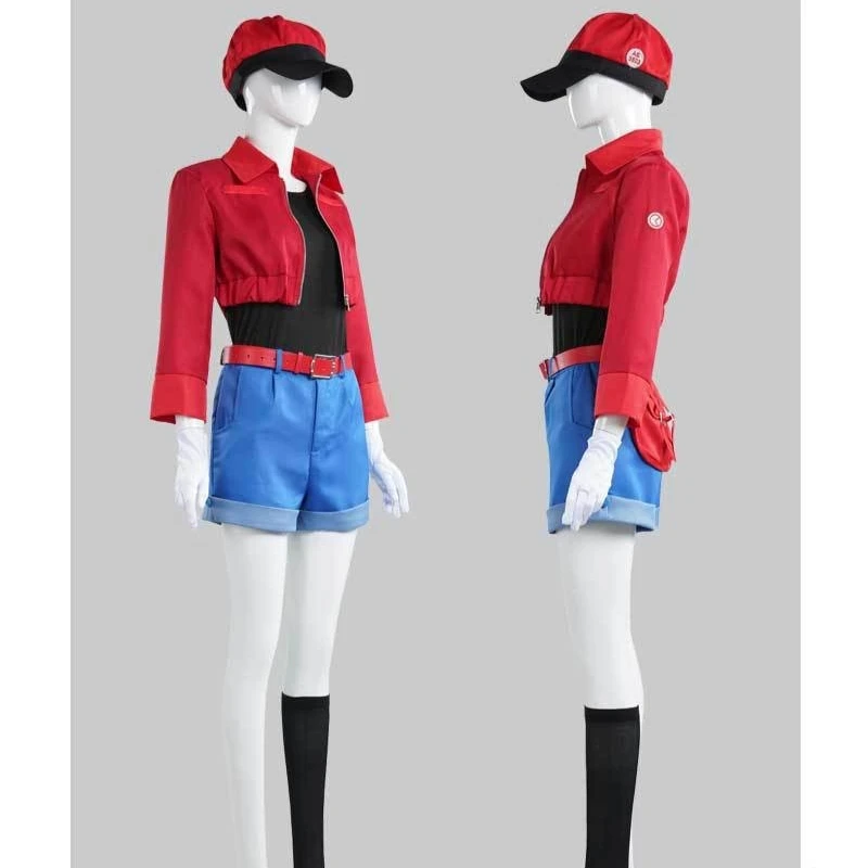 Anime Cells At Work Red Blood Cell Erythrocyte Hataraku Saibou White Blood Cell Cosplay Costume Wig Kids Women Halloween Outfit - view 6