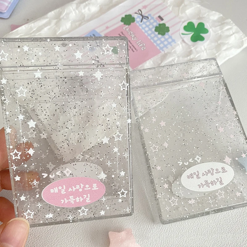 INS Transparent Ins Photocard Holder Storage Box Flip Storage Box Classification Small Card Organizer Storage Case Stationery