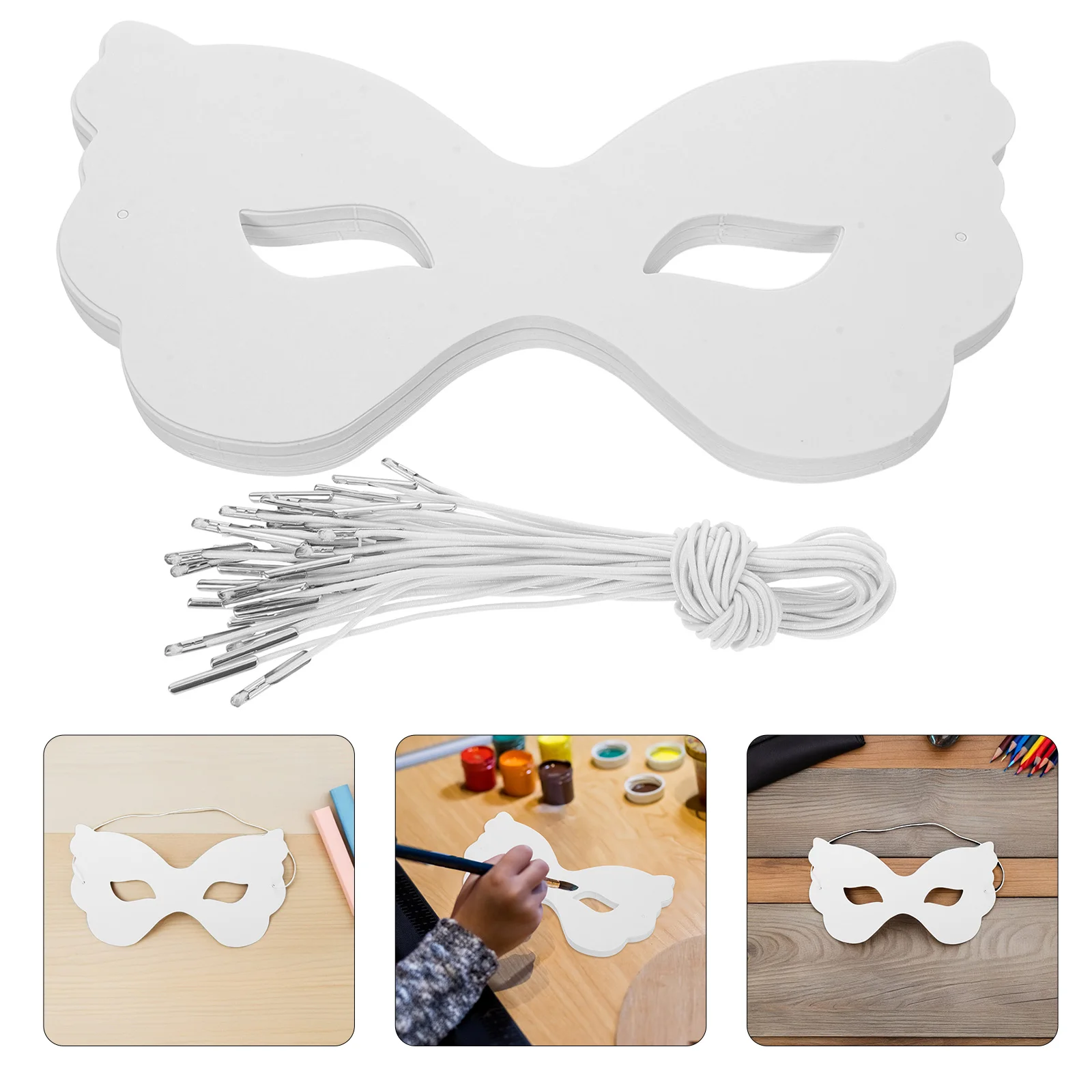 

40 Pcs Children's Painted Mask DIY Blank Masks Party Cosplay Face Paper Craft Metal Butterfly Masquerade Costume