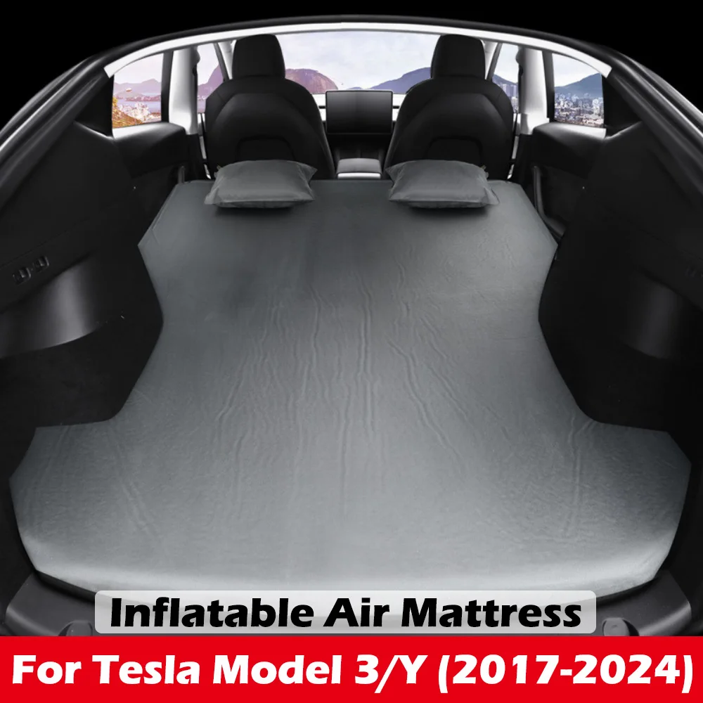 

Compatible for Tesla Model 3/Y 2021-2024 Inflatable Air Mattress,with Air Pump and Headrest Portable Air Bed Accessories