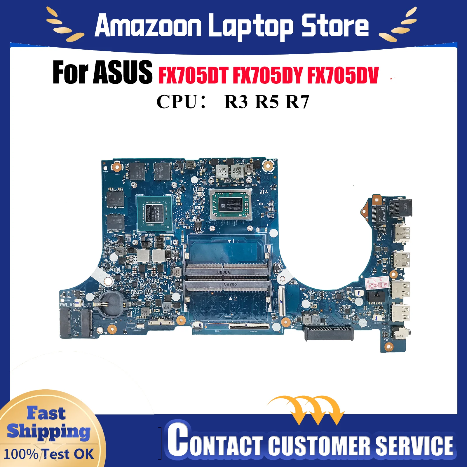 

Материнская плата FX705DT для ноутбука ASUS TUF Gaming FX95D FX705GT FX705GD FX505D FX705GE с процессором R3 R5 R7, тест ОК, быстрая доставка