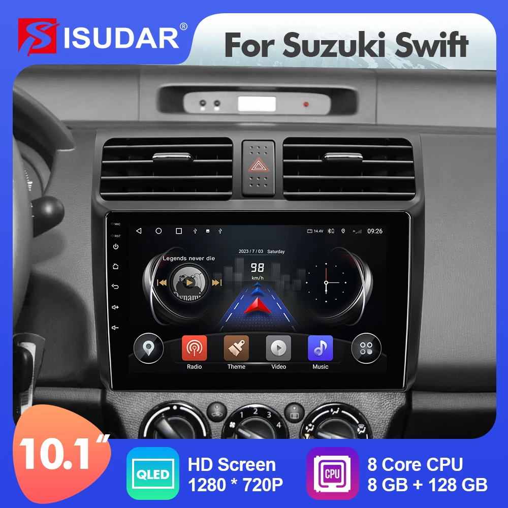 

10.1 Inch Isudar Android 12 Car Multimedia Radio For Suzuki Swift 2003-2010 Carplay Auto Stereo Player No 2din