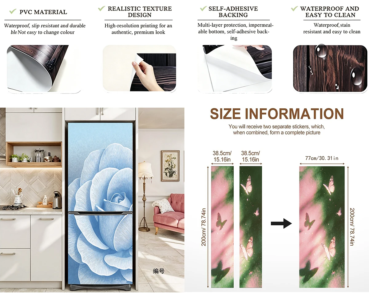 Fantasy Landscape Door Decal, Home Decoration, Self-Adhesive PVC Material, Suitable for Parties, Decorations, Birthdays andGifts