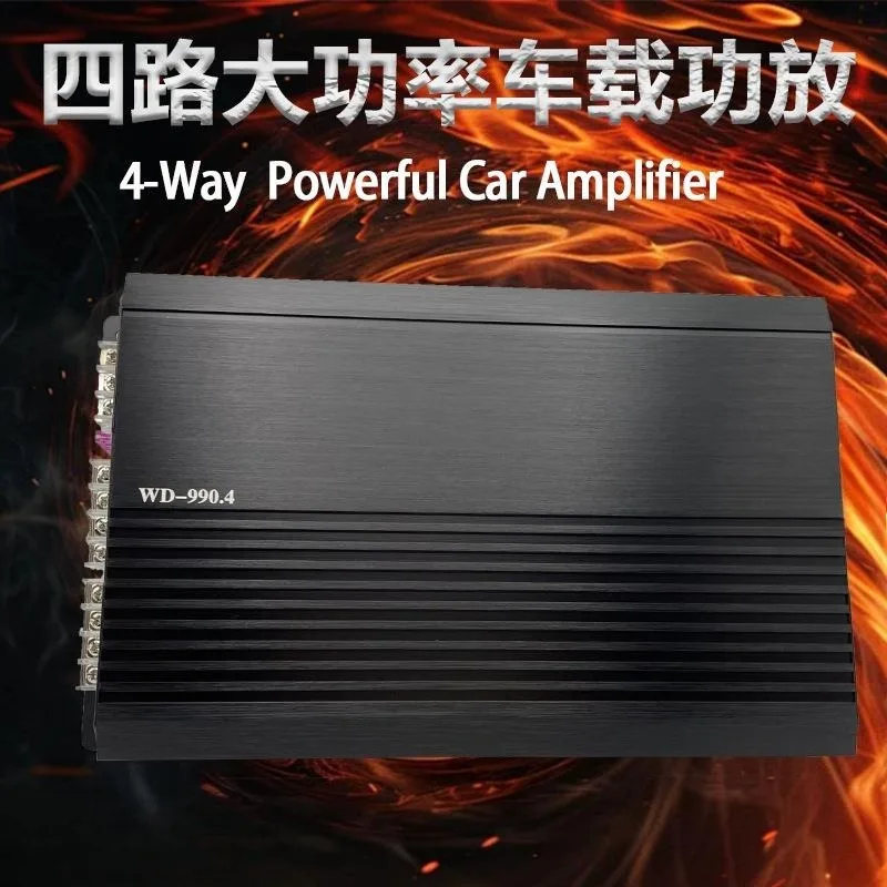 4-Channel Four-Way High-Power, Car 12V Car Audio, Modified Four-Way Car Power Amplifier 9900W