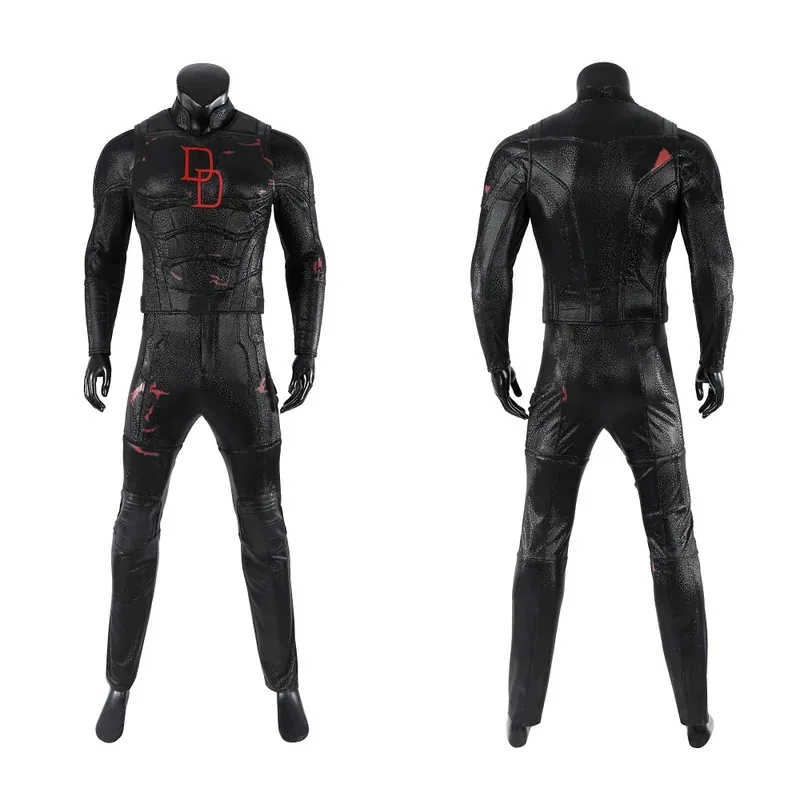 Disfraz de Murdock negro mate, mono musculoso para hombre, traje con chaleco, traje de batalla de cómic Con de Halloween, hecho a medida ty'4