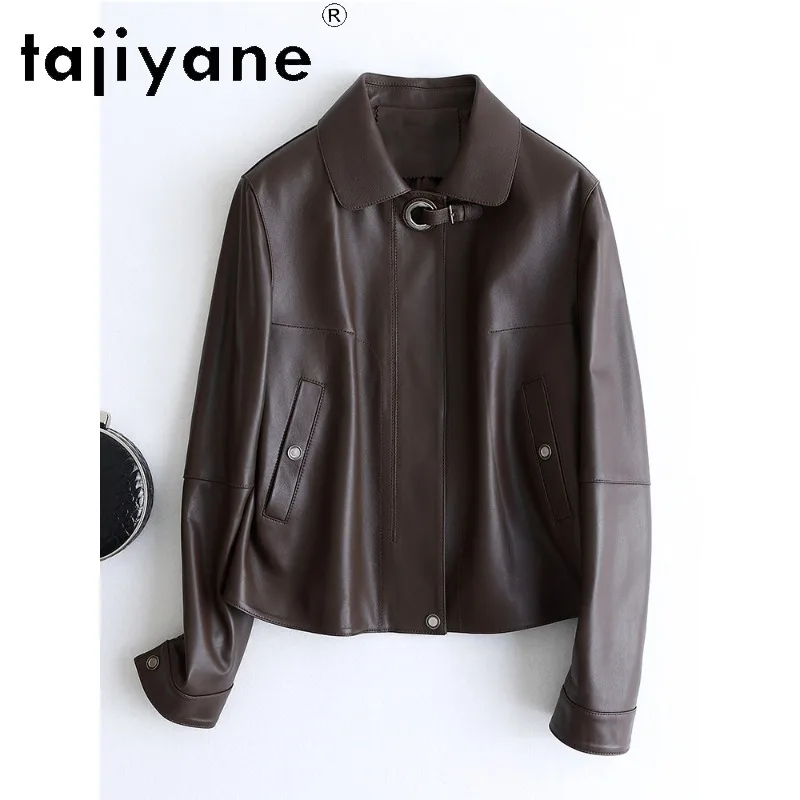 TAJIYANE 2026 Spring Autumn Genuine Leather Jacket Women Coats Short Sheepskin Leather Outerwear Thin Jackets Slim Fit Косуха