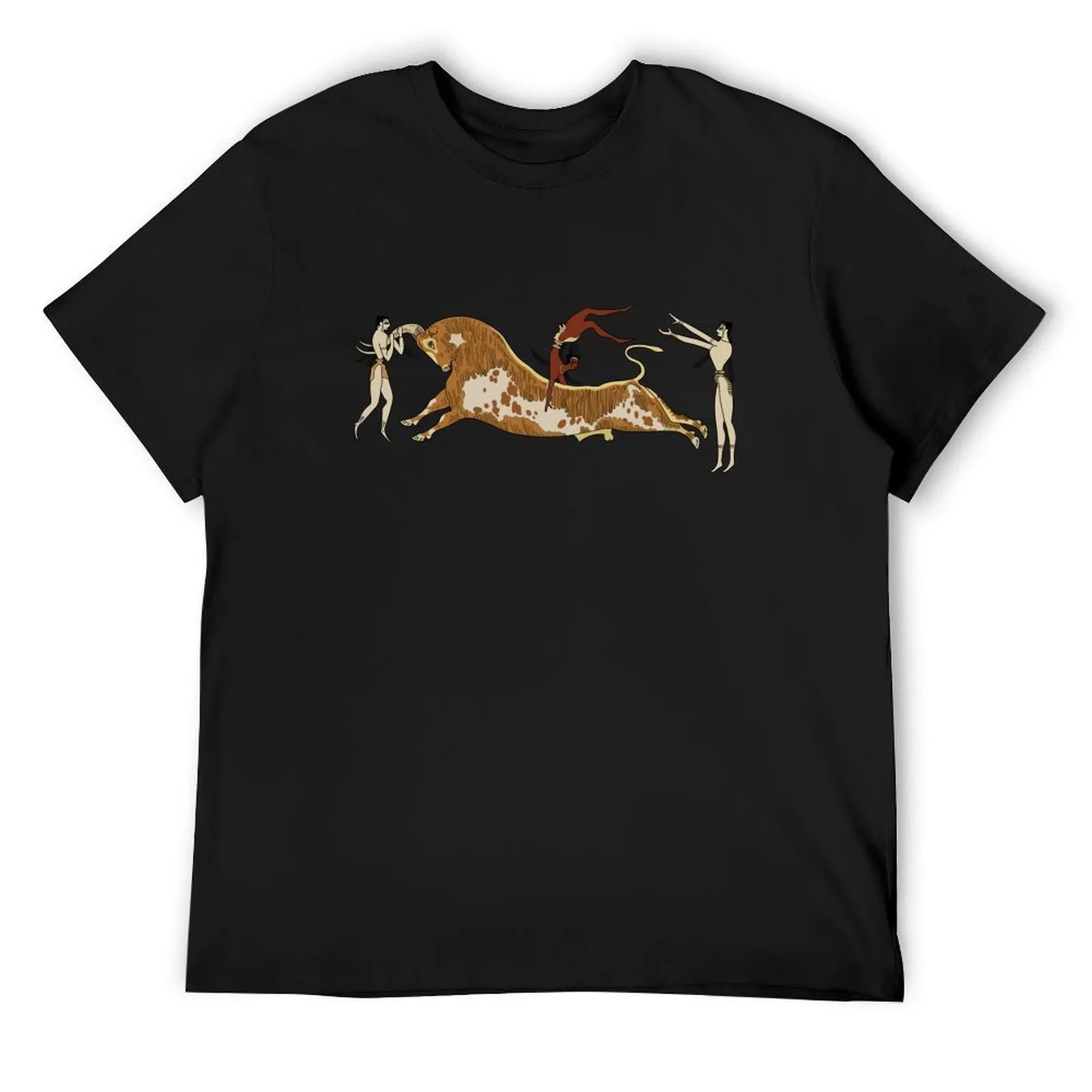 Illustration: Bull-leaping fresco, Palace of Knossos. T-Shirt vintage clothes hippie clothes mens designer clothes