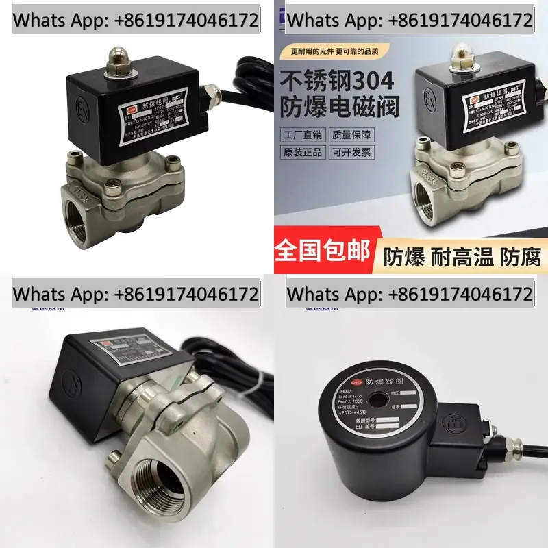 Normally closed stainless steel explosion-proof solenoid valve 2S-15B, normally open air valve 220/24V, 1,2 inches