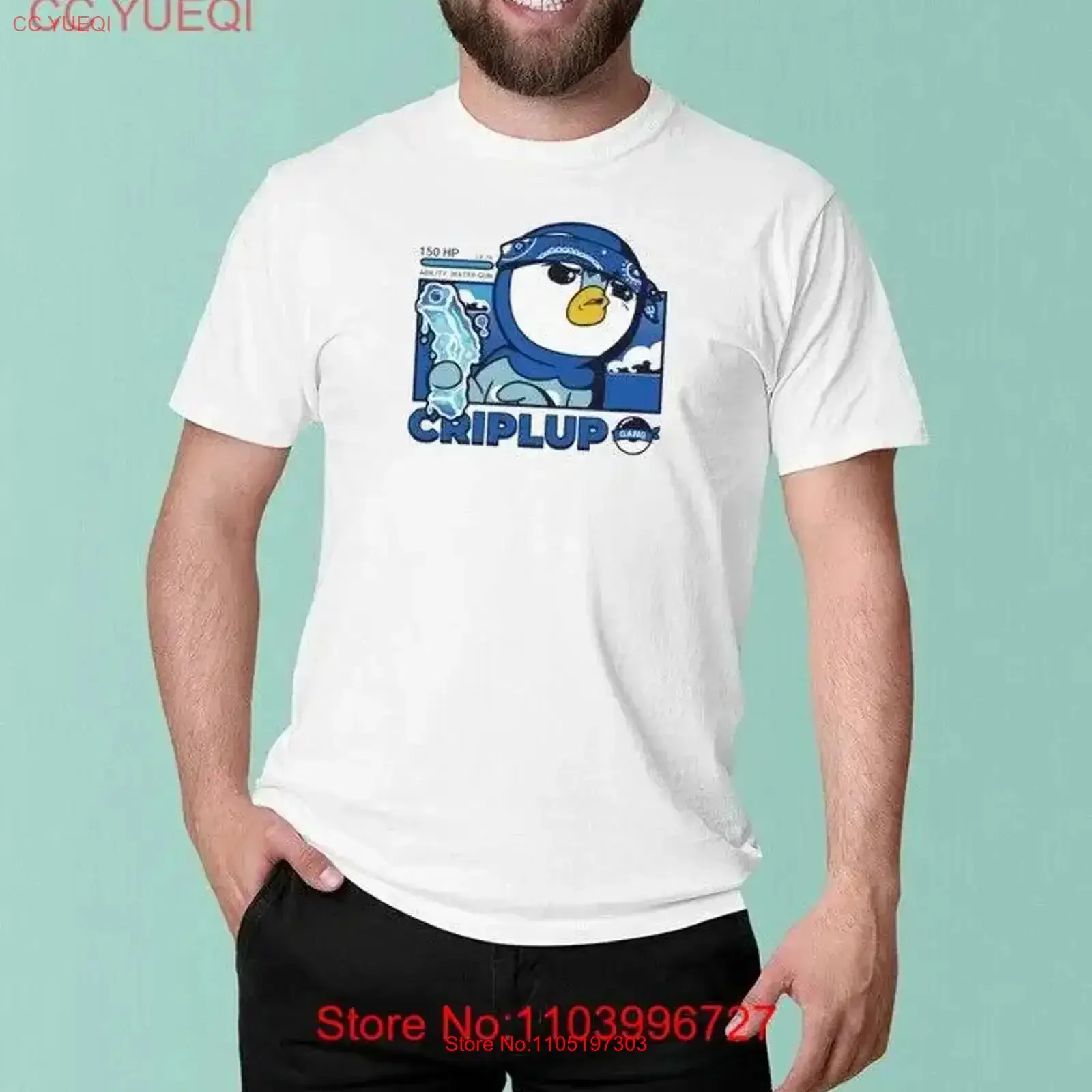 

2024 Impjcomics Criplup Comic T Shirt vintage Washed streetwear homme Slightly Stretched Breathable Casual graphic Comfortable