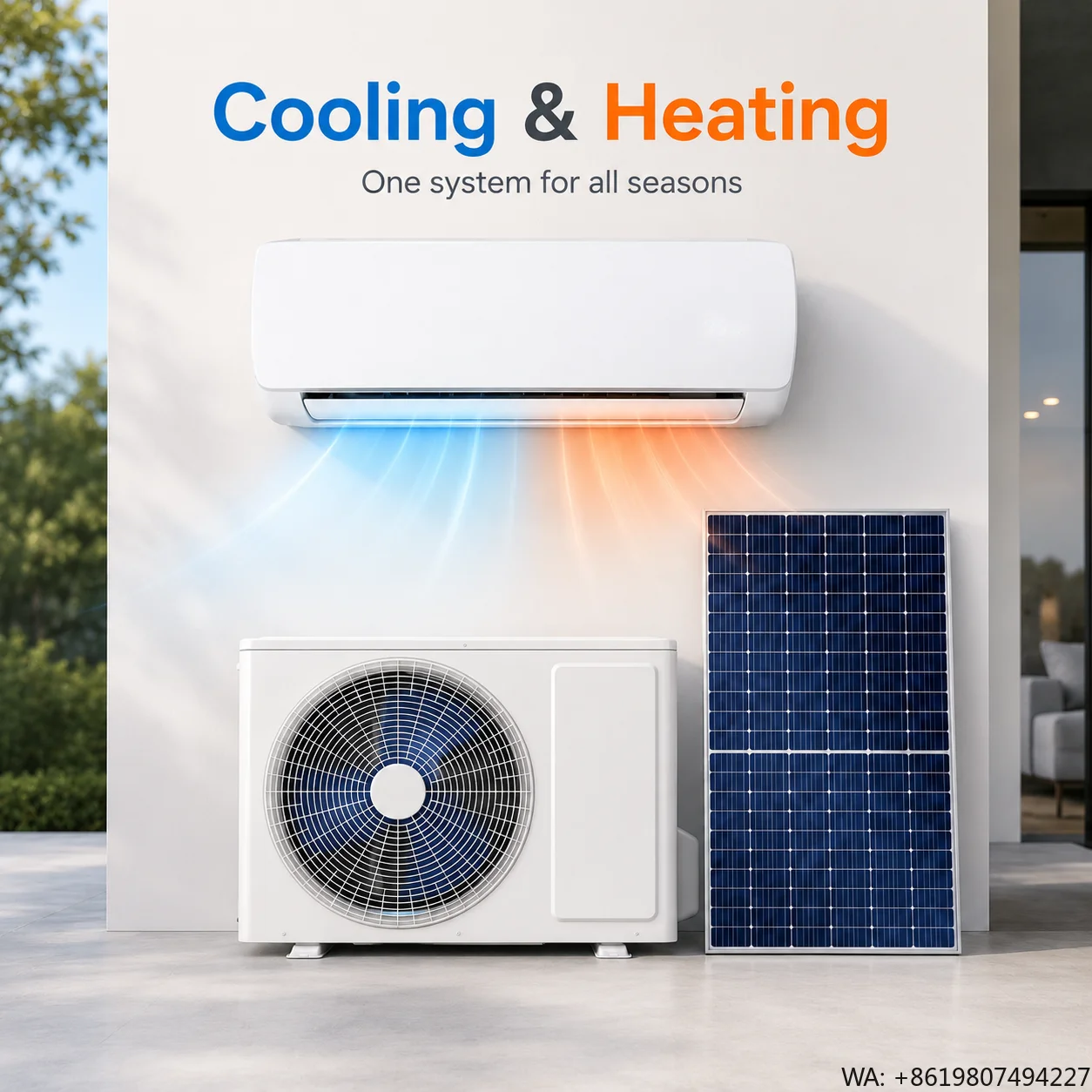 Energy Star 9000BTU DC Solar Air Conditioner 48V Off Grid 100% Solar Powered AC CE Certificate