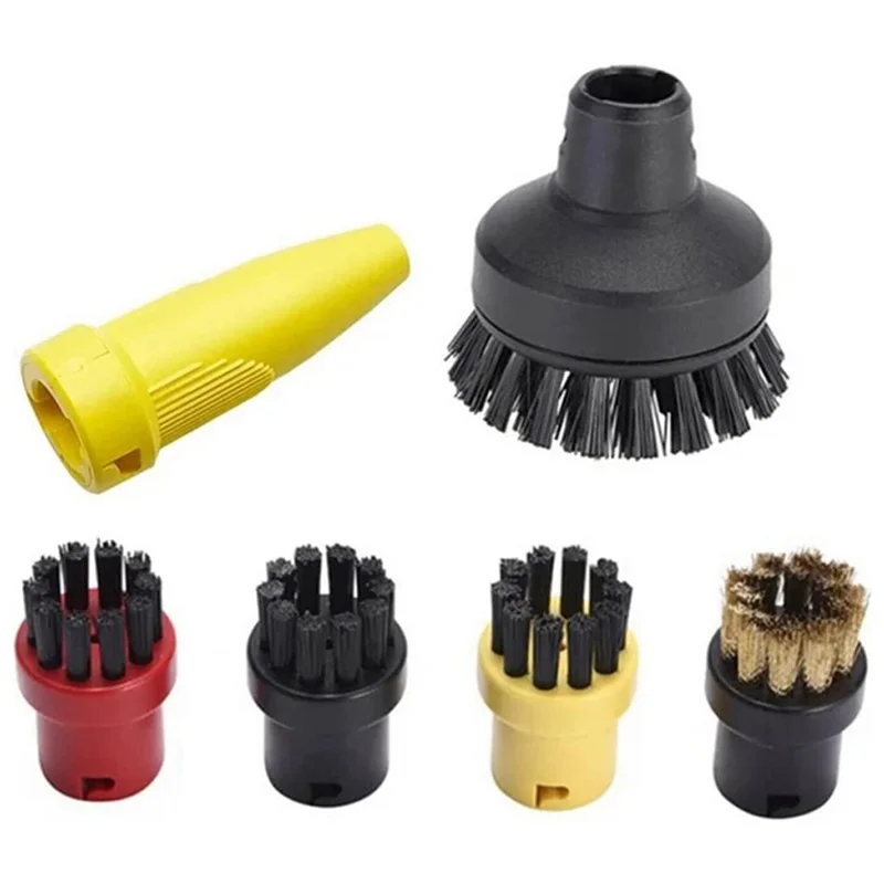 Kit de bocal de escova redonda para Karcher, Peças de limpeza a vapor, SC1, SC2, SC3, SC4, 6 pcs