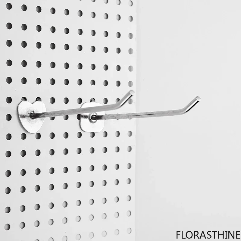50Pcs Single Peg Shop Pegboard Hook Supermarket Shelf Display Garage Hanger Home Kitchen Storage Rack Perforated Tools Hooks