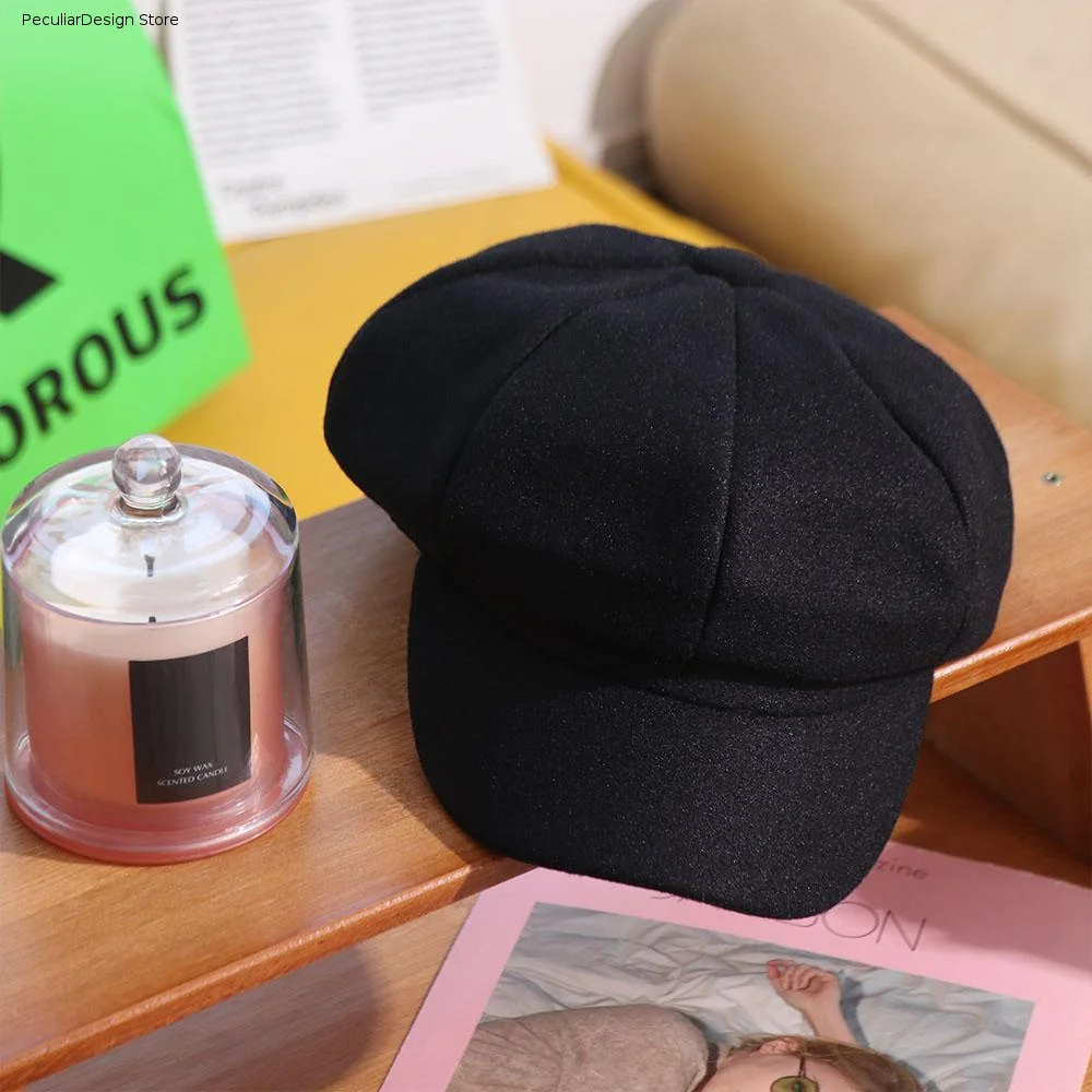 Fashion Korean Style Retro Berets Hat Octagonal JK Vintage Newsboy Cap Solid Color Y2k Painter Cap Girls