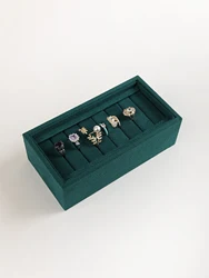 High-grade Velvet Suede Jewelry Display Tray Ring Earring Organizer Holder Rack Showcase Plate Fashion Jewellry Storage Box Case
