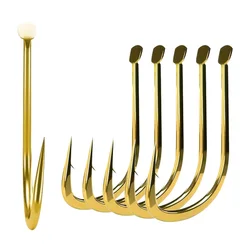50PCS Right mouth crooked mouth has thorns gold high carbon steel silver carp bighead mouth big fish specializing in hook