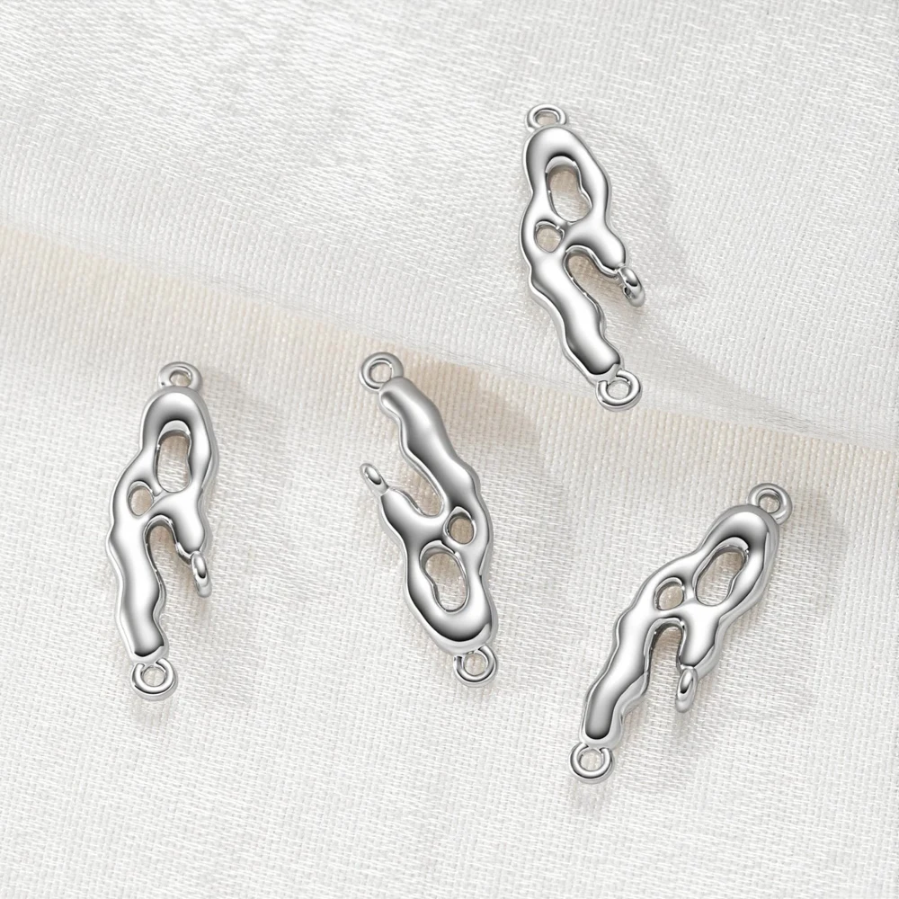 2/4/6 Stück 18K vergoldete unregelmäßige Charms-Verbinder für DIY-Armbänder, Halsketten, Ohrringe, Schmuckherstellungszubehör – Detail 6