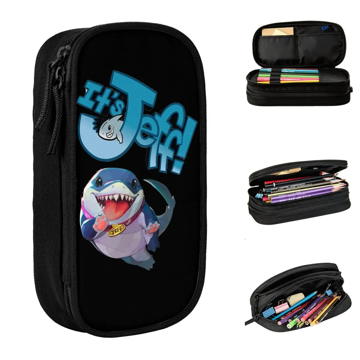 

Marvel-Rivals PVP Jeff The Land Shark Pencil Cases New Pen Bag Student Big Capacity School Supplies Cosmetic Pencil Box