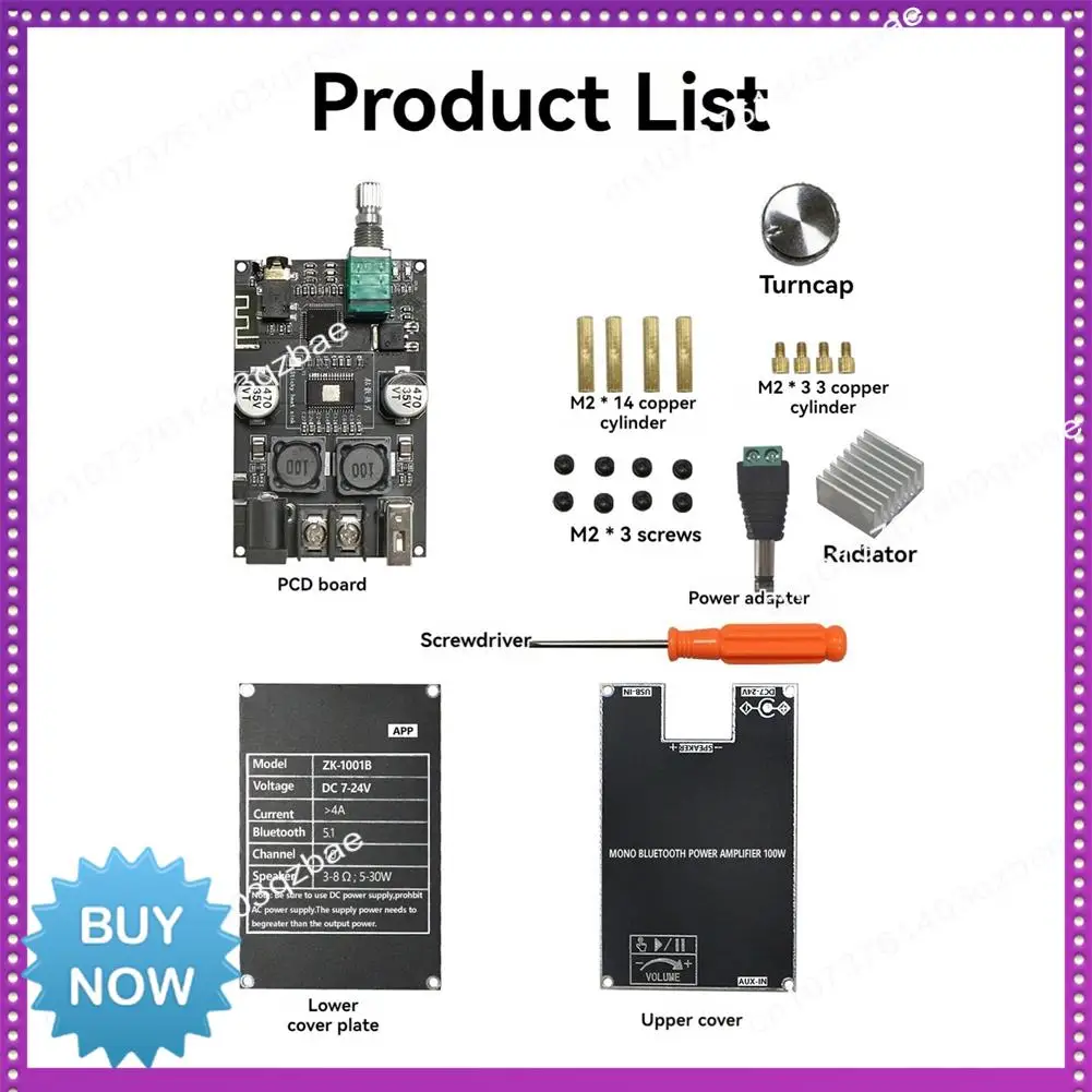 Placa amplificadora de Audio Bluetooth Ltem 100W, módulo Mono, placa amplificadora de potencia Digital con TWS para cine en casa