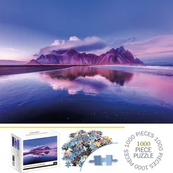 1000 Pieces Vestrahorn Mountain Jigsaw Puzzle Home Decor Adults Puzzle Games Family Fun Floor Puzzles Educational Toys for Kids