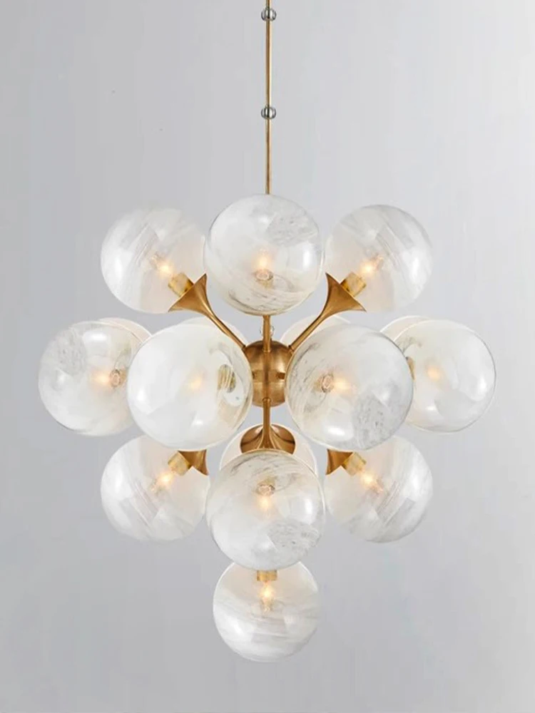 Living Room Decor White Grape Pendant Lights LED Home Modern Glass Hanging Lamps for Ceiling Classical Lustres Lampara Techo