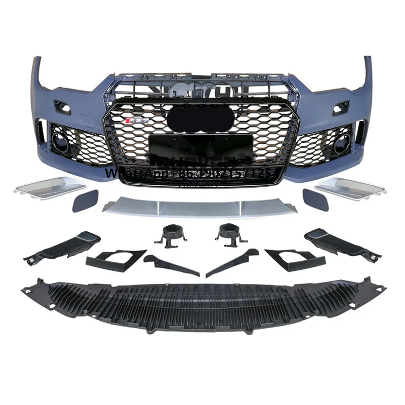 

New A7 S7 Modified Upgraded RS7 Front Bumper Kit A7 Honeycomb Grille Body Kit forA7 C75 S7 2016 2017 2018