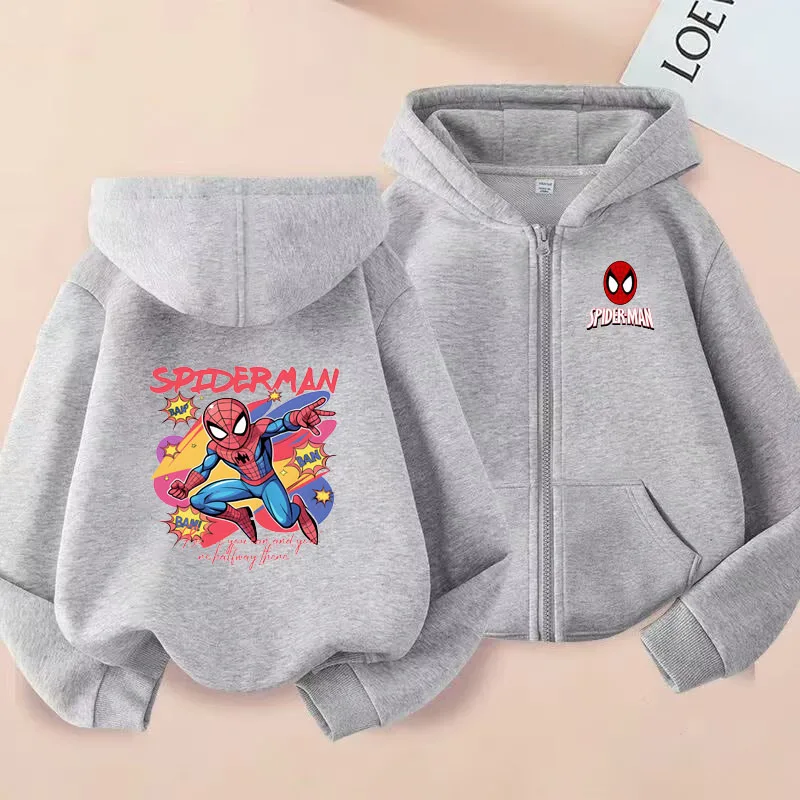 

Marvel Zip-Up Hoodie Long Sleeve Boys Sweatshirt for Ages 3-12 Casual Autumn Winter Fashion for Kids