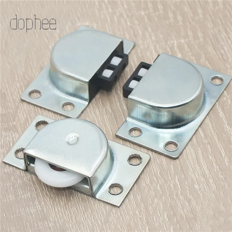 dophee 1pc Door Rollers Stainless Steel Sliding Door Wheel Cabinet Nylon Pulley Hanging Wheel For Wardrobe Furniture Hardware