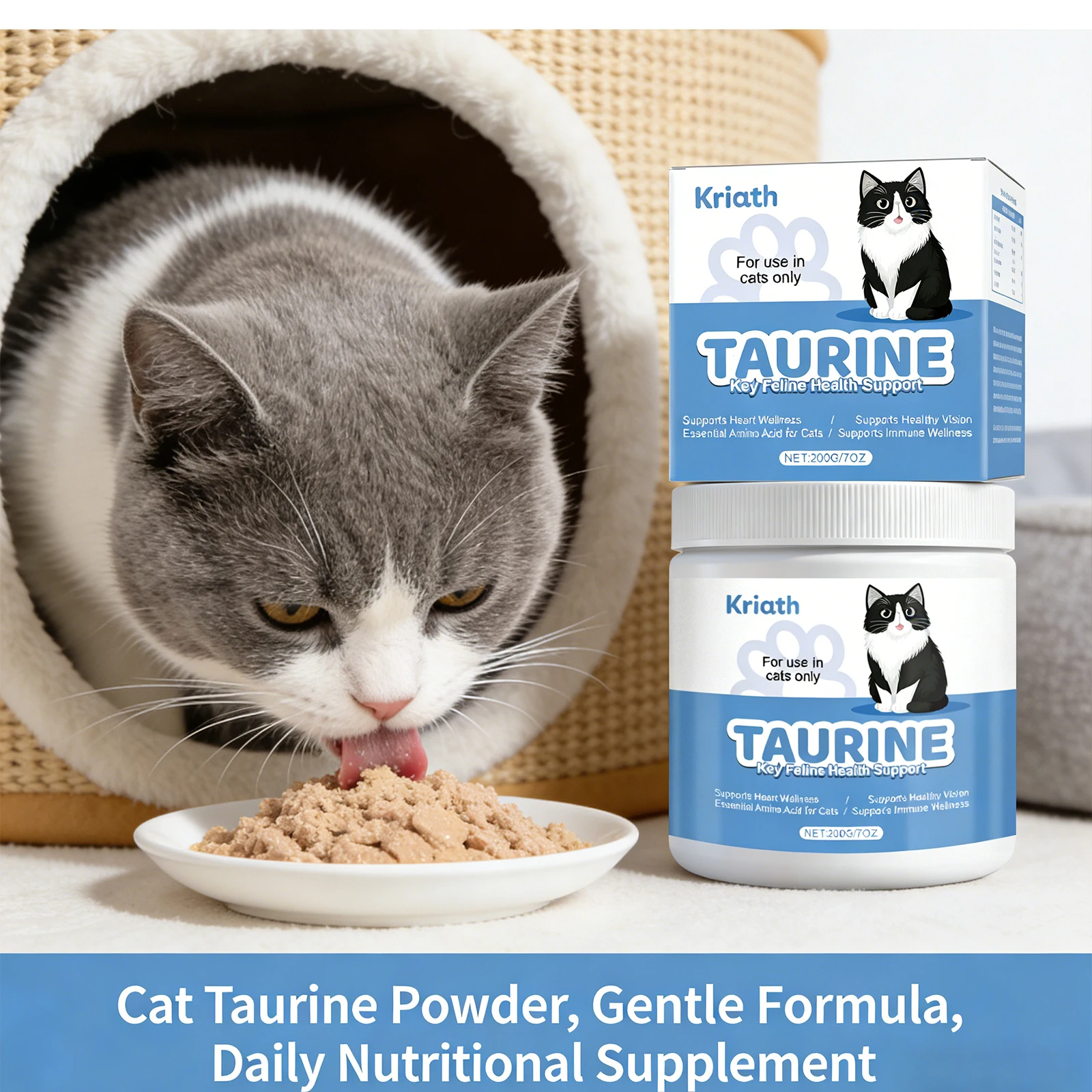 

﻿Cats Taurine Powder Support Pet Heart Health and Stability Maintain Pets Vision Gentle Formula Pet Daily Care Nutrition Powder