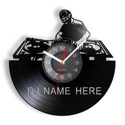 Custom Wall Clock Personalized DJ Wall Clock Made to Order DJ Vinyl Record Clock Night Club Wall Art Decor Gift For Music Lovers