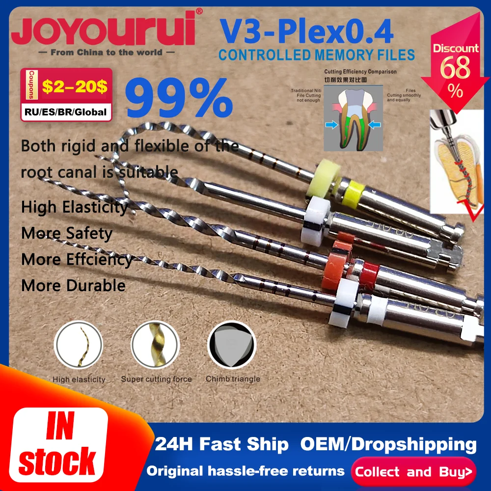 

4Pcs/Pack 25mmDental Needles Root Canal Endo Needle Cleaning Dentisry Root Canal Engine Use Niti Files Endo File Equipment Tools
