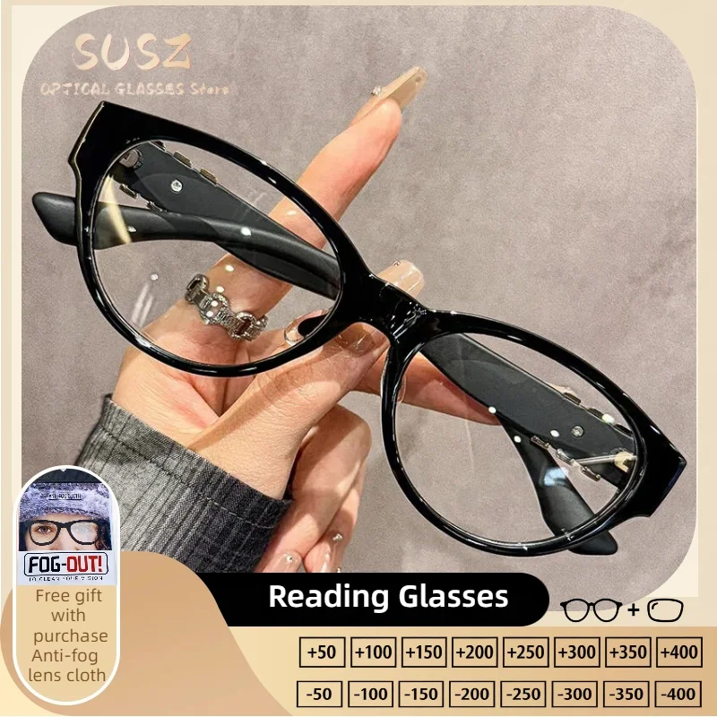 

SUSZ Trend Fashion Cat Eye Women Reading Glasses Anti-Reflective Myopia Eyeglasses Customized Progressive Prescription Glasses