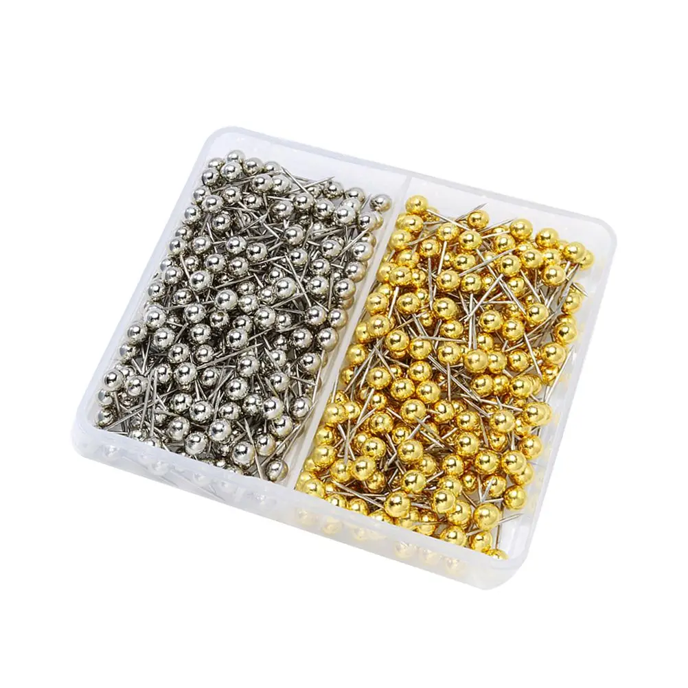 400 Pcs Round Push Pins Map Tacks Bright Color Stainless Steel Needle Point Reusable Office