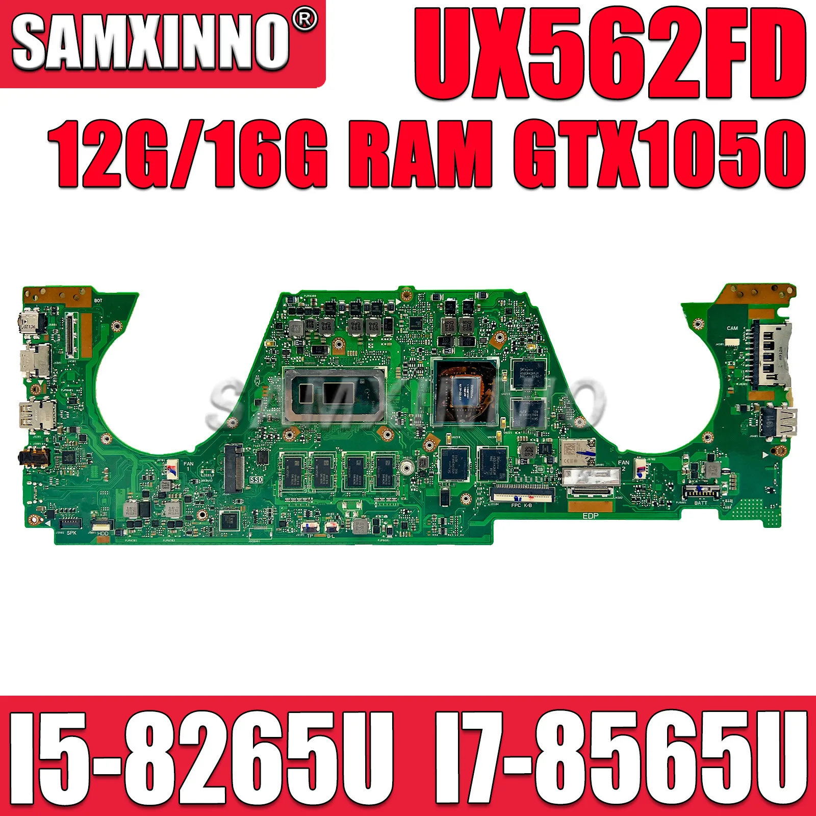 

UX562FD Mainboard For ASUS Zenbook UX562F Q547FD Q536FD UX562 Laptop Motherboard with i5-8265U i7-8565U CPU 12G/16G RAM GTX1050