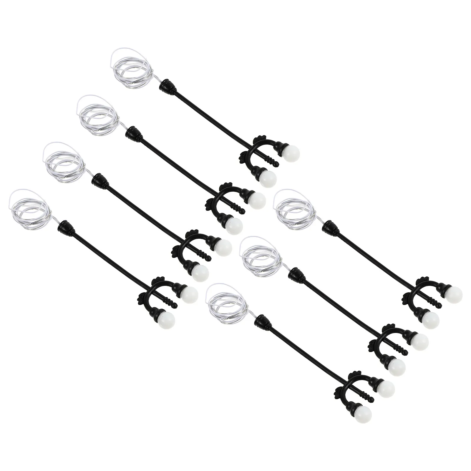 7pcs Mini Street Light Simulation Lamp Posts for Sand Table & Garden Landscape Decoration